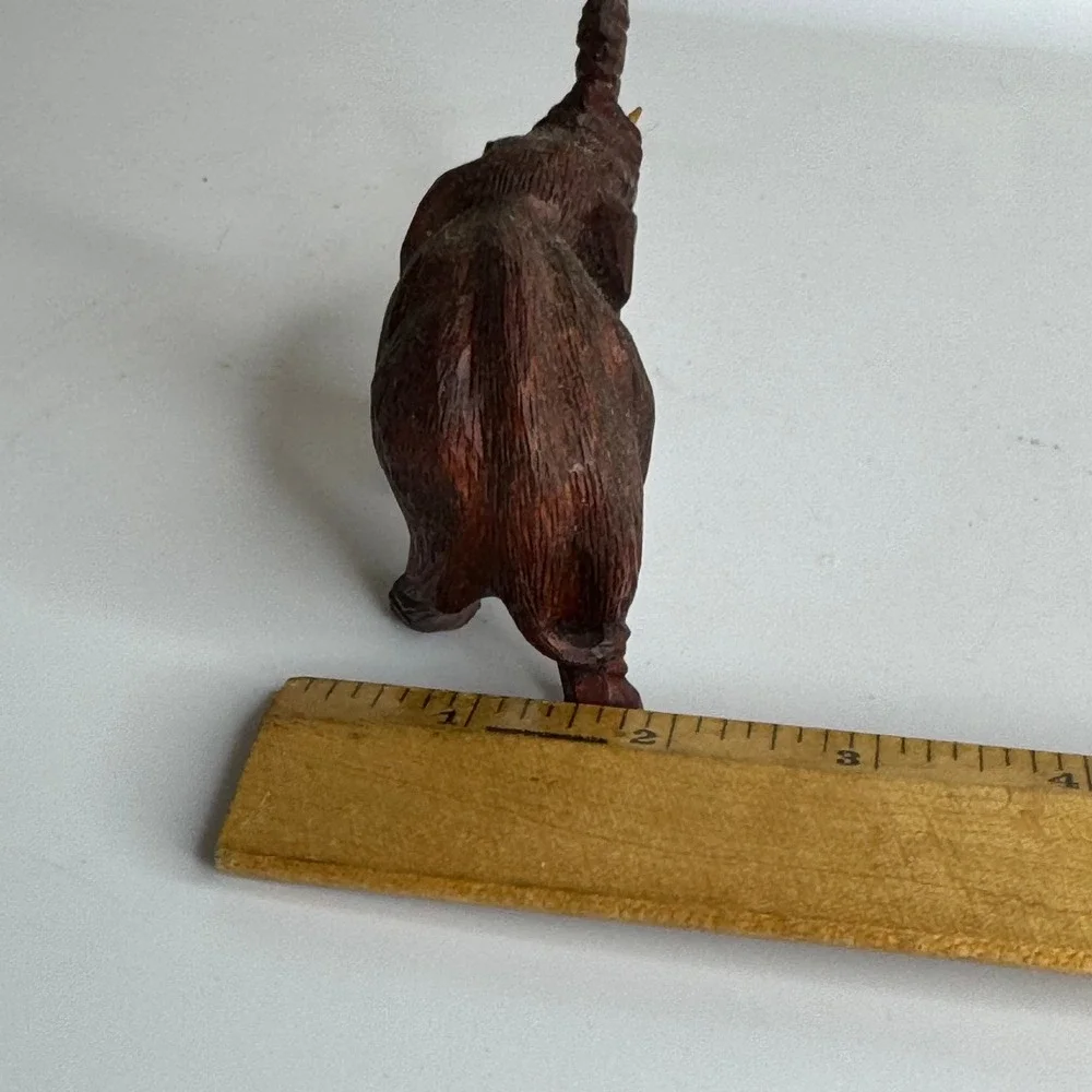 Wooden Elephant Figurine Trunk Up Lucky Charm‎ Decor